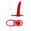 Насадка на пенис для двойного проникновения Black&Red by TOYFA , силикон, красный, 16,5 см