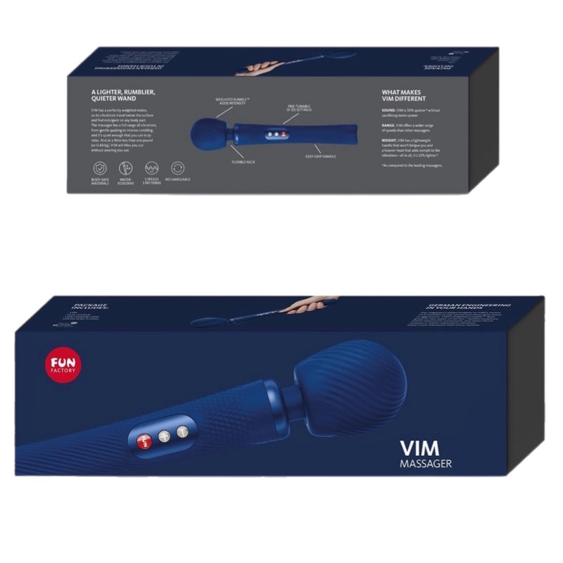 Вибратор Fun Factory VIM VIBRATING WAND, синий