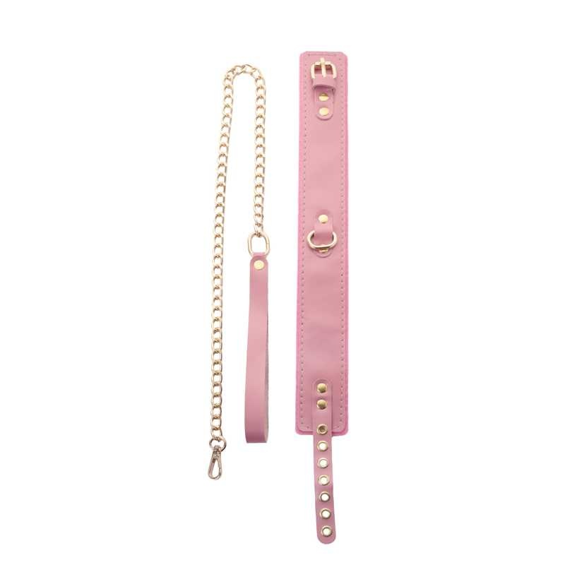 Ошейник с поводком CrazyHandmade Soft Pink