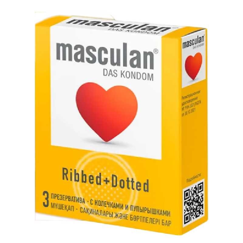 Презервативы Masculan Ribbed+Dotted №3