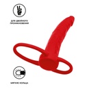Насадка на пенис для двойного проникновения Black&Red by TOYFA , силикон, красный, 16,5 см