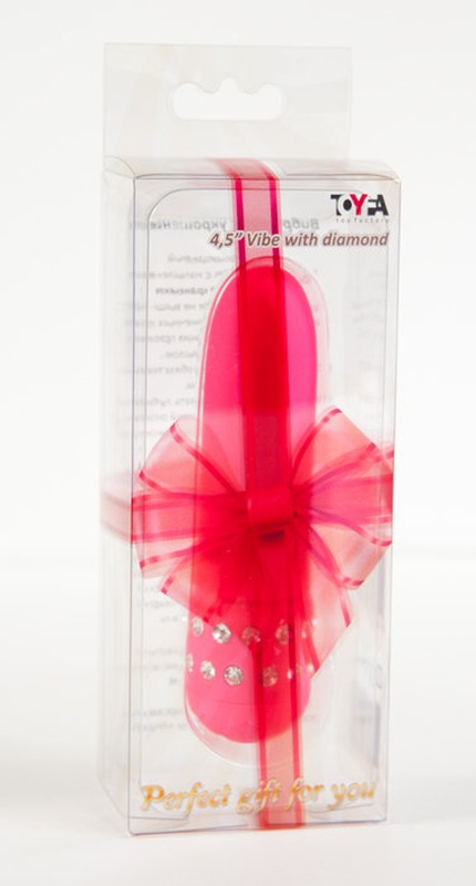 TOYFA Вибратор с украшением, розовый, 11,5 см