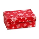 Подарочная коробка Снежинки на красном