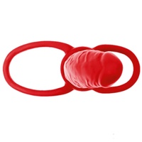 Насадка на пенис для двойного проникновения Black&Red by TOYFA , силикон, красный, 16,5 см