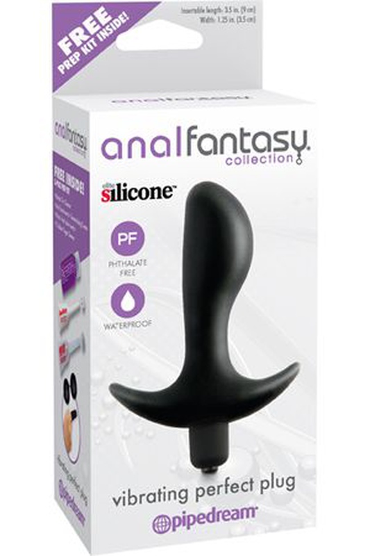 Анальная пробка VIBRATING PERFECT PLUG с вибрацией черная